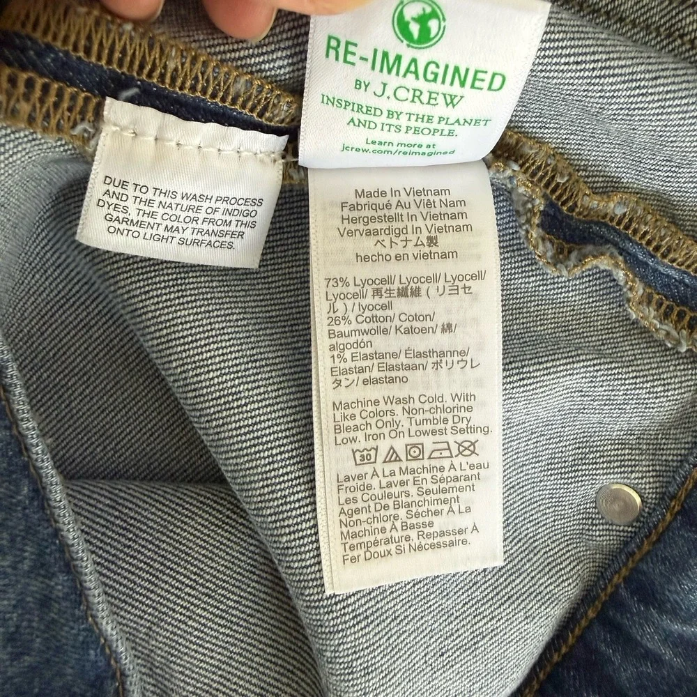 J. Crew Camp Pocket Wide Leg Jean Women Sz 29 Tall Classic Medium Wash Preppy